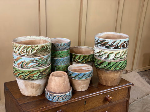 Medium Marble Edged Terracotta Pots