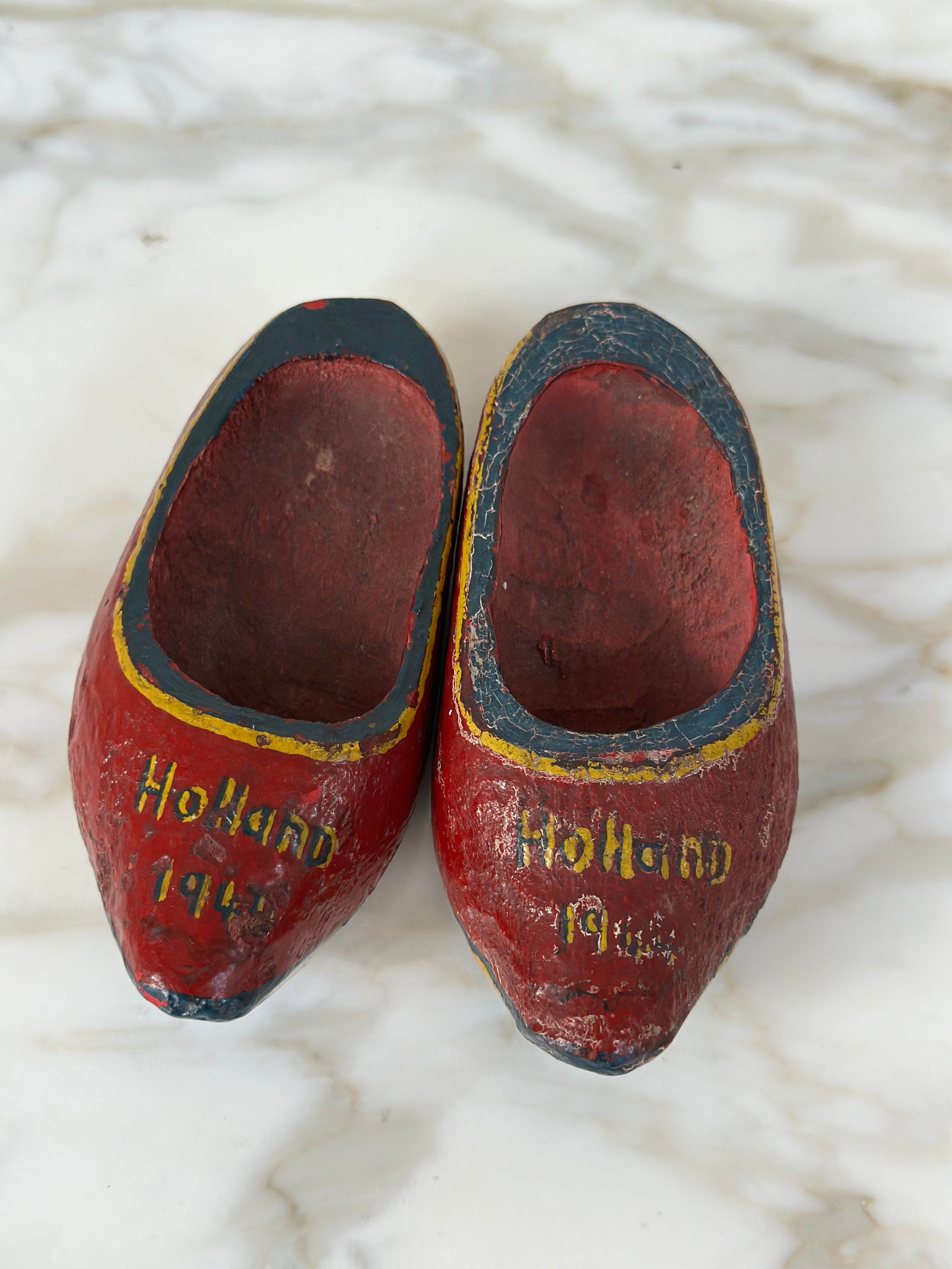 Tiny Souvenir Dutch Clogs dated 1948