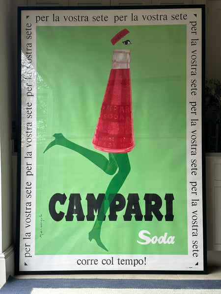 Huge Original Campari Soda Poster 1968