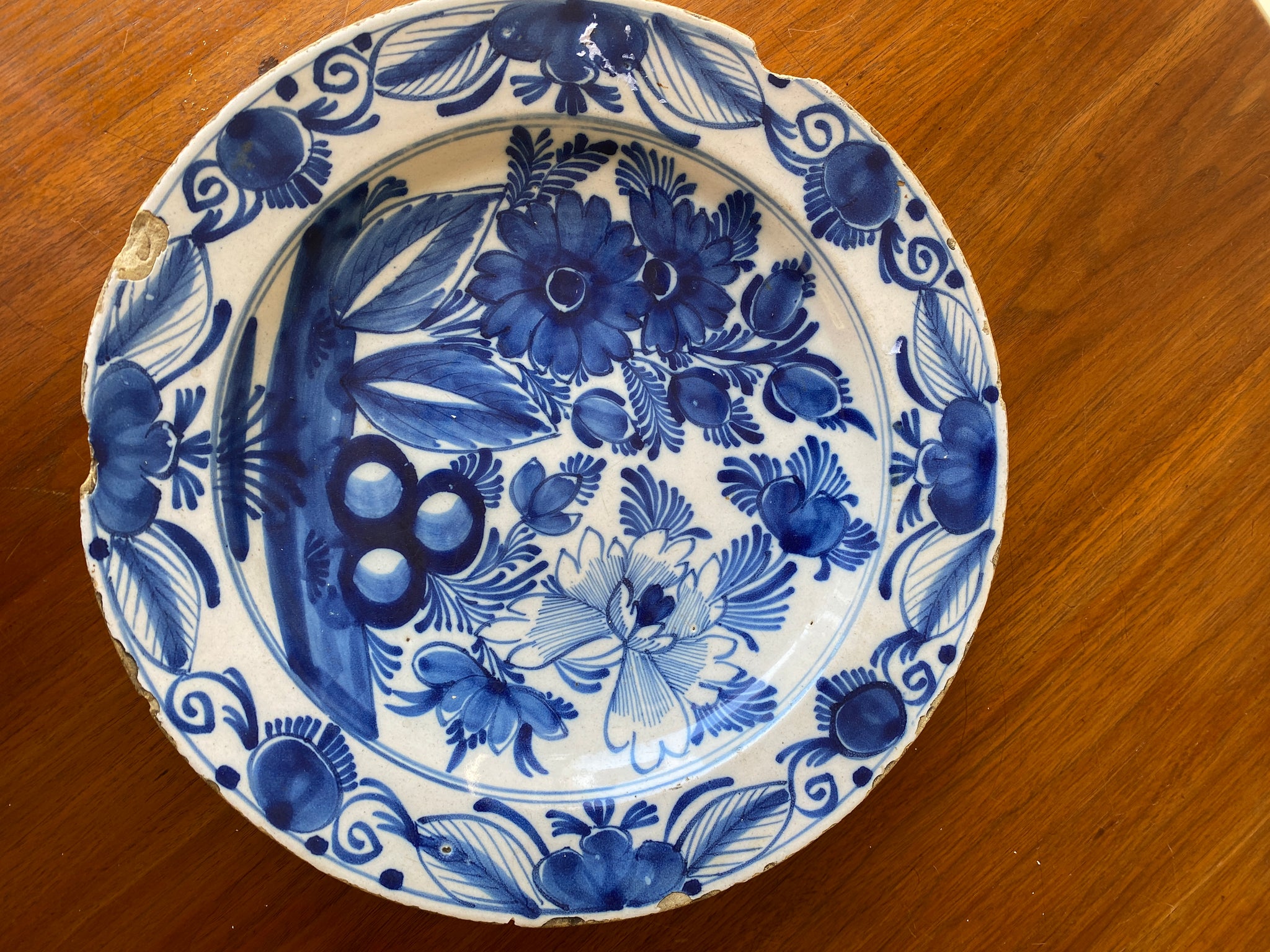 18th C Dutch Delft Charger Blue and White