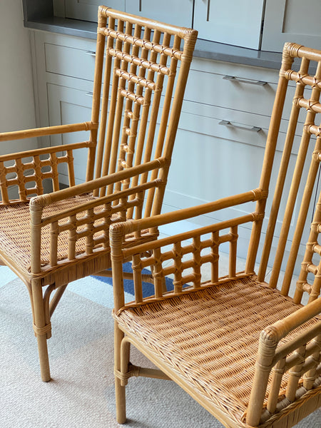 A really lovely pair of large vintage cane chairs.