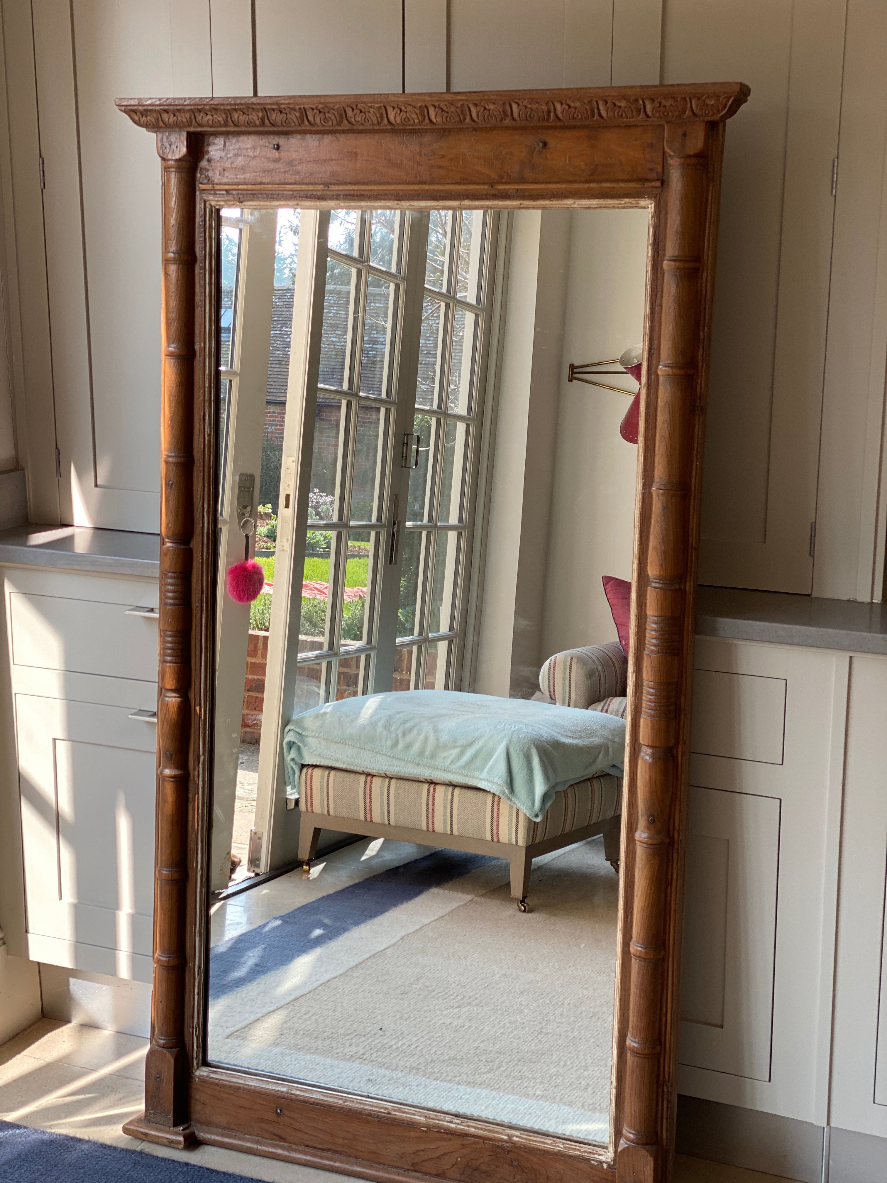 Large Indian Mirror in Hardwood