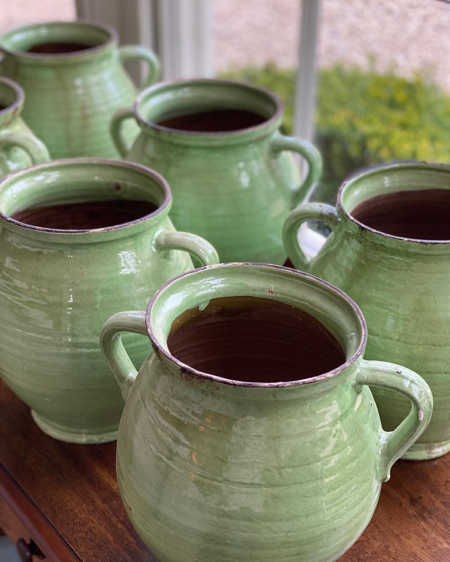 Large Hungarian Vintage Jugs/Urns - Pale Green