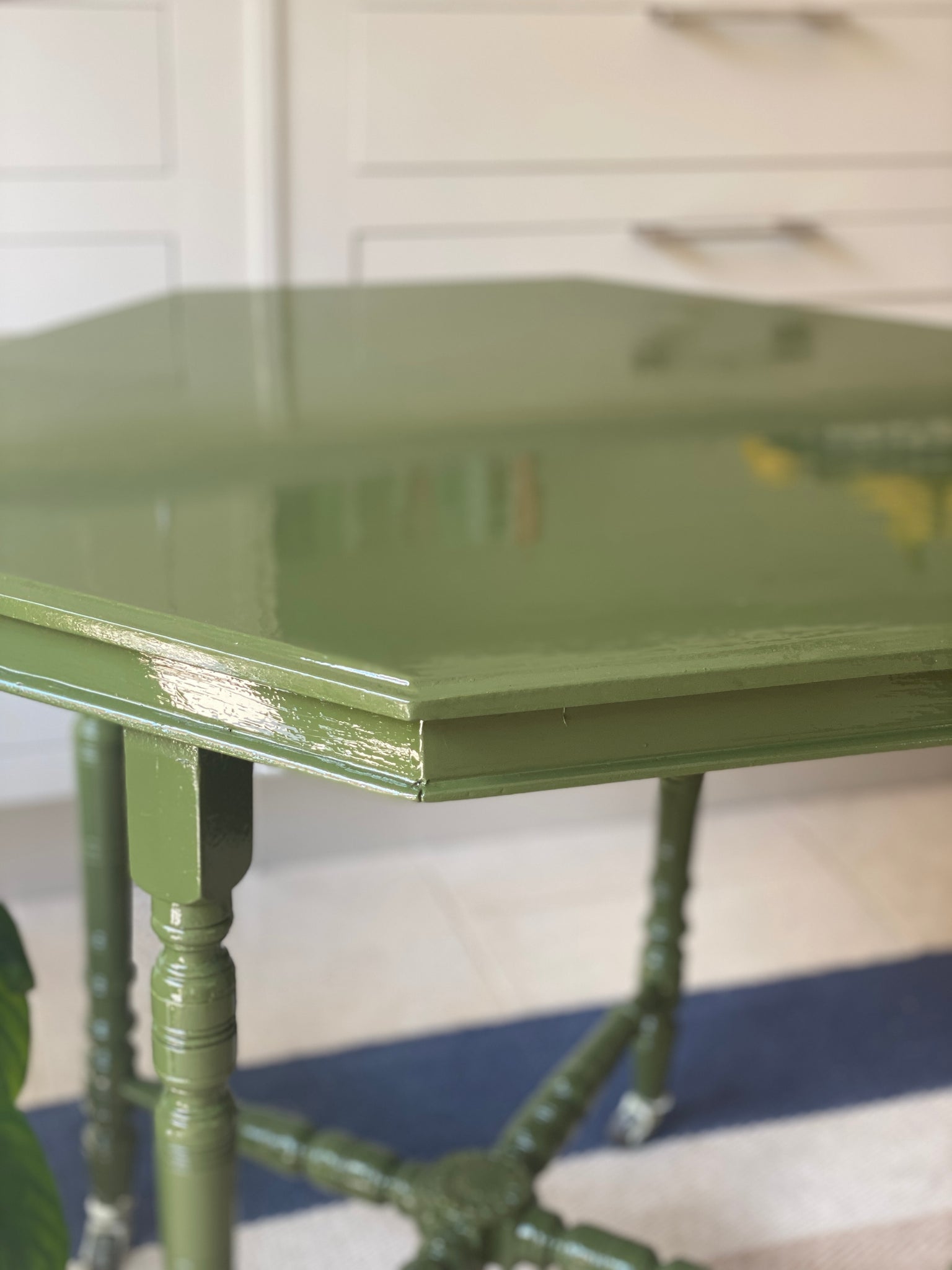 High Gloss Green Aesthetic Movement Side Table