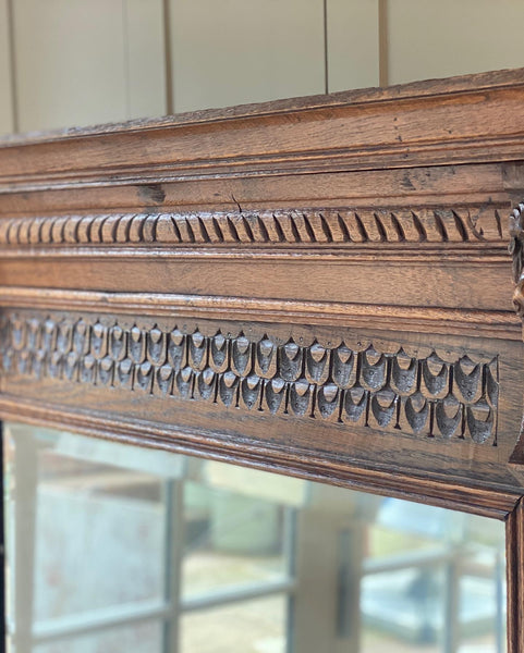 Large 19th C French Carved Oak Mirror