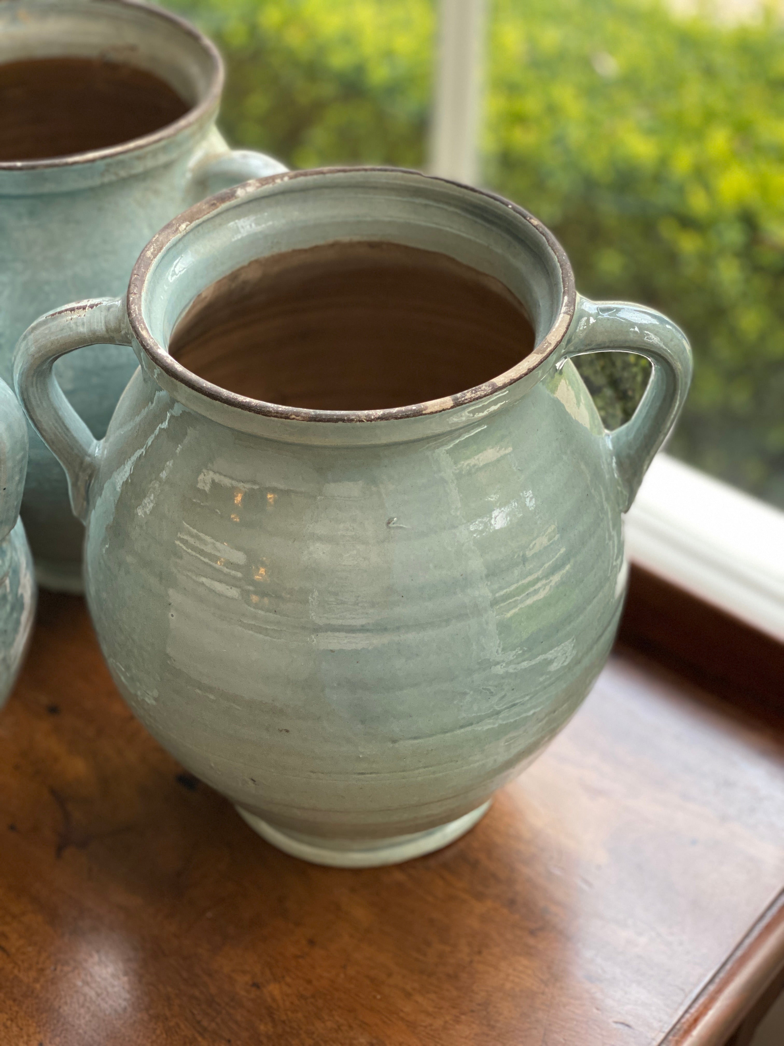 Vintage Hungarian blue glazed jugs