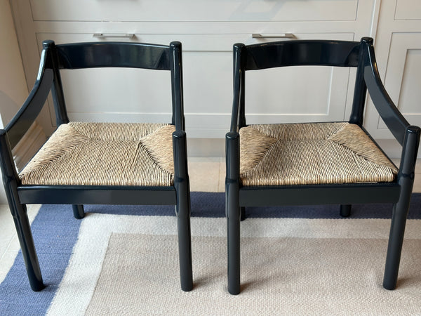 Pair of Carimate Armchairs in F&B Off Black Gloss