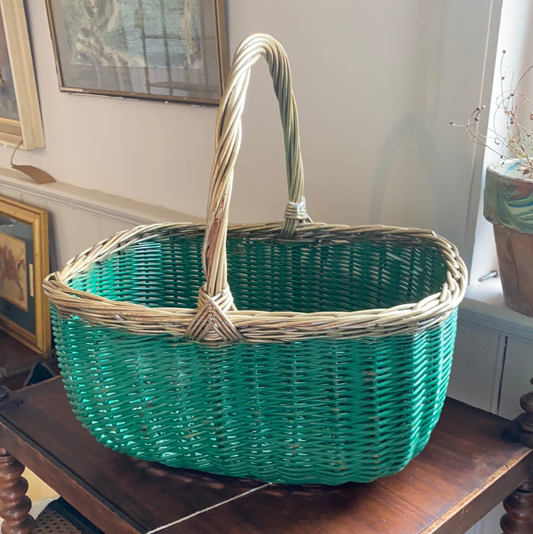 Gorgeous Green and Gold Vintage Basket