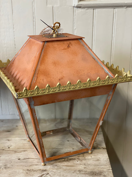 Pair of Early 20th Century Copper & Brass Lanterns