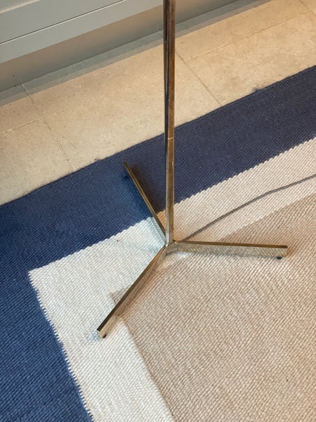 Delightful and Simple Tarnished Crome Tripod Standard Lamp