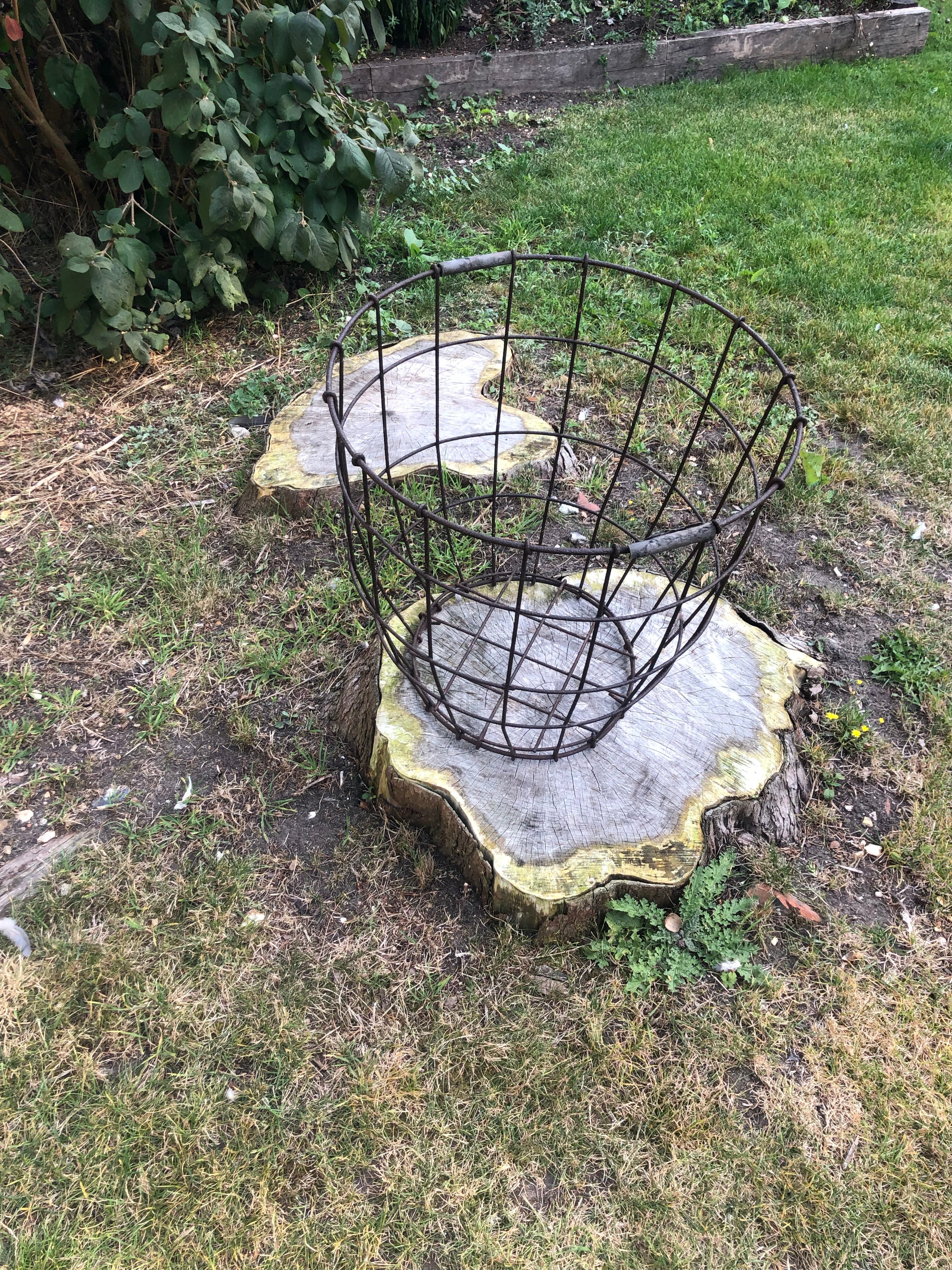 Antique log basket