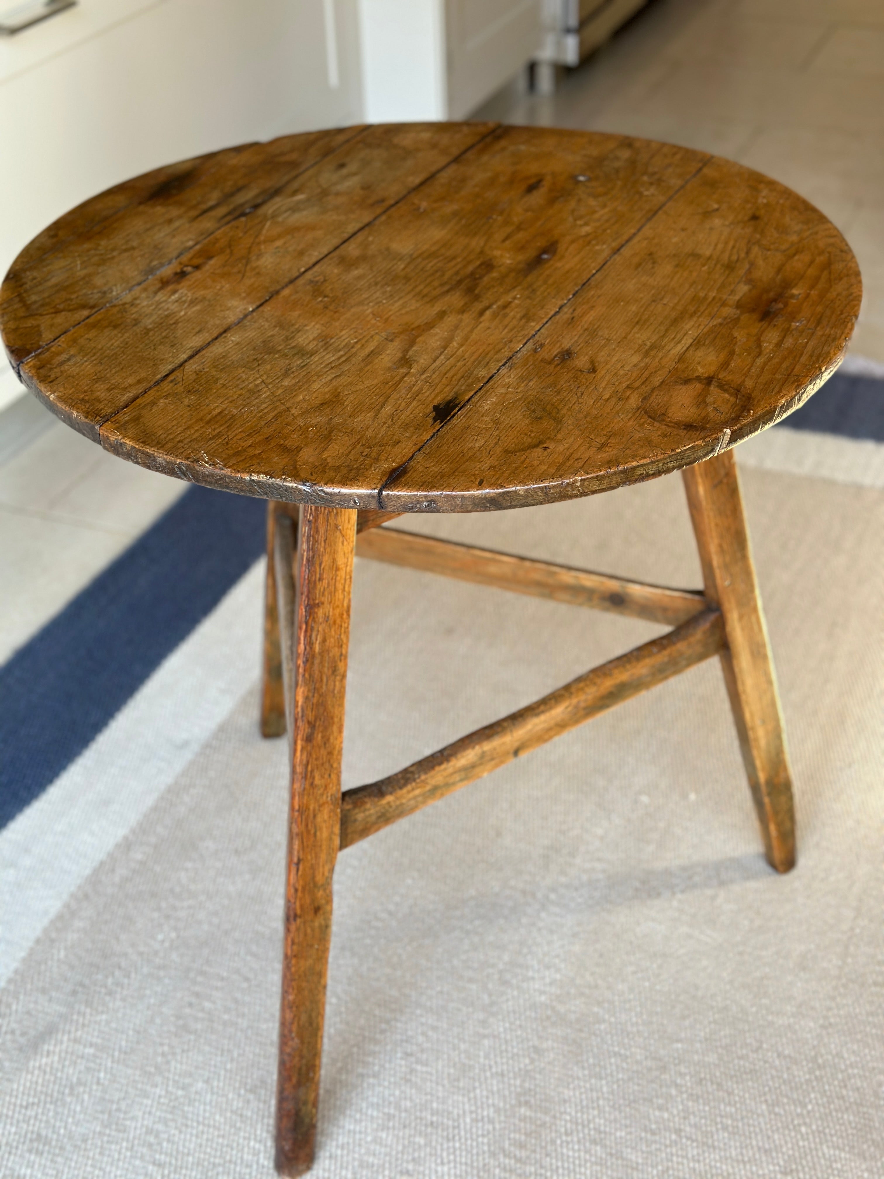 Dark Pine Cricket Table 70cm W 73cm H