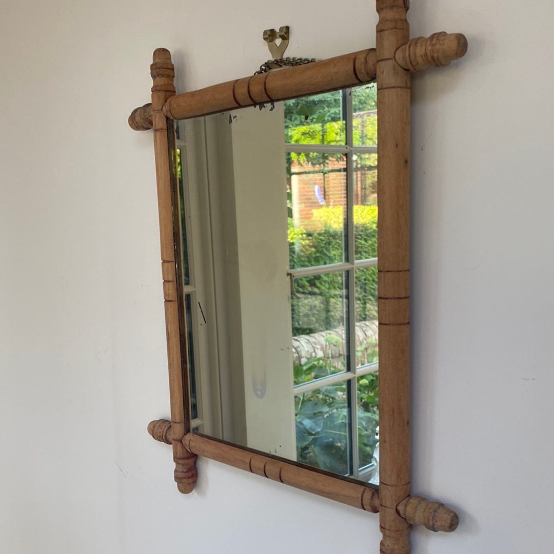 Pale Faux Bamboo Mirror (47cm by 40cm)