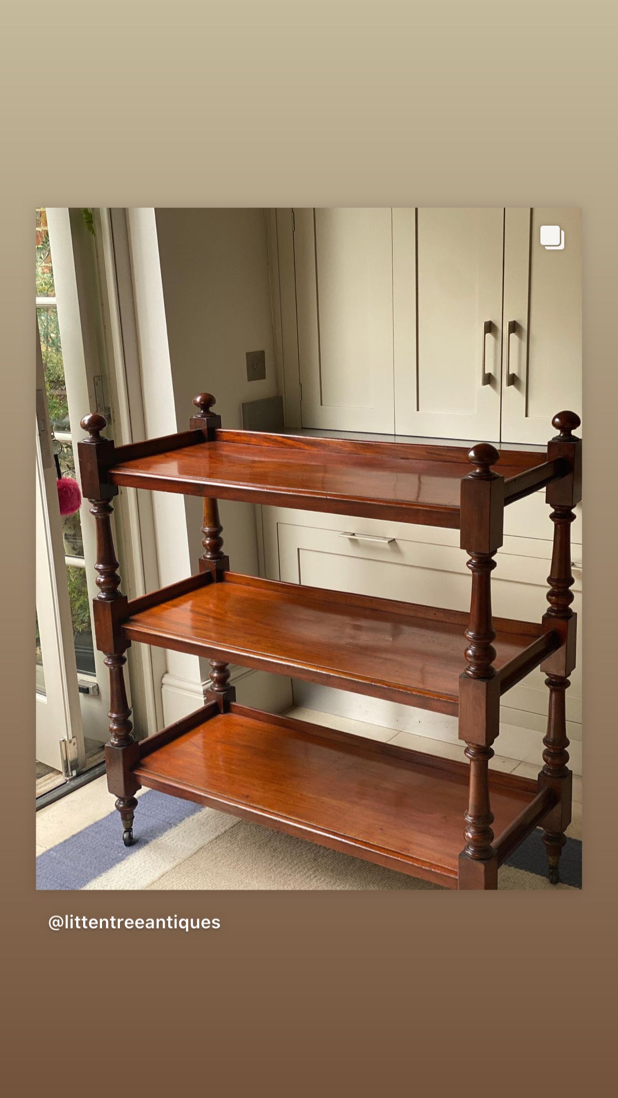 19th Century Mahogany Buffet on Castors