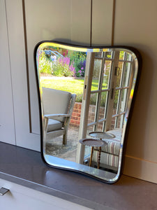 Small Mid Century Italian Mirror with Bevelled plate