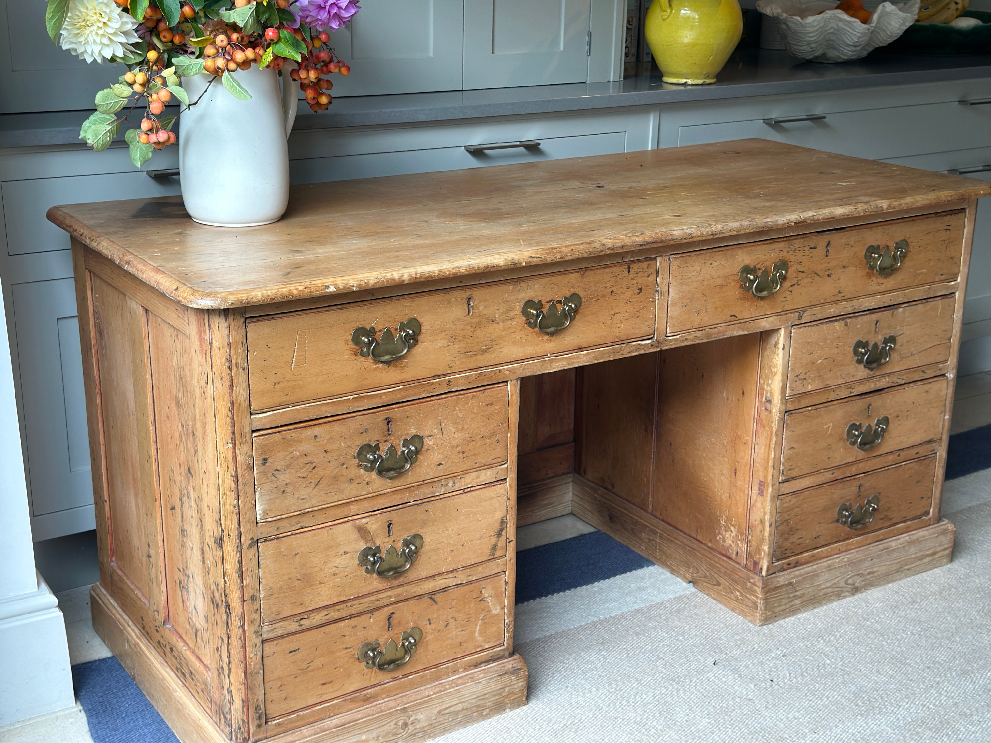 Large Pitch Pine Desk