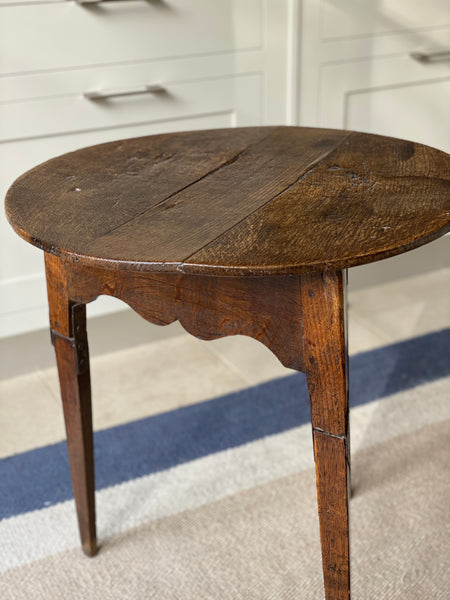 Dark Oak Cricket Table with Historic Repairs