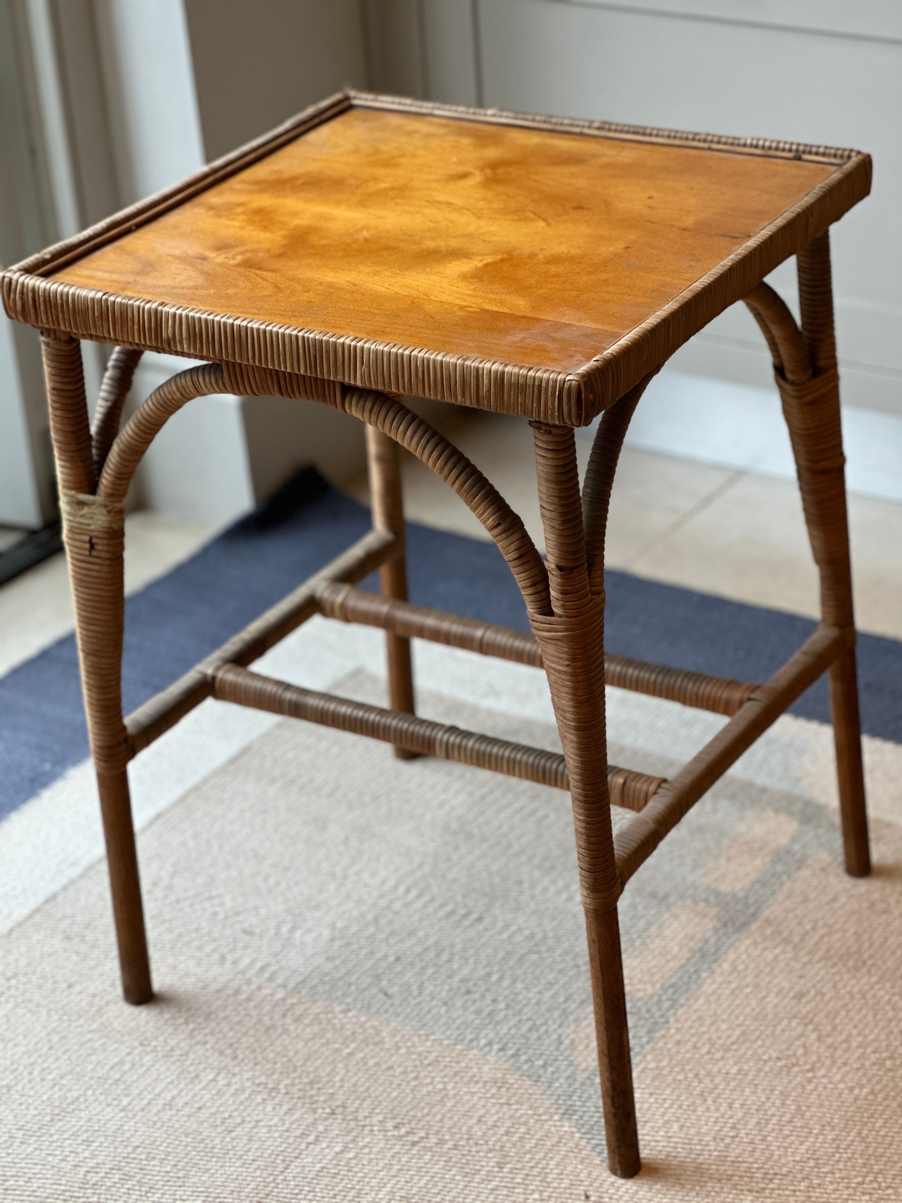 Vintage Wicker Side Table