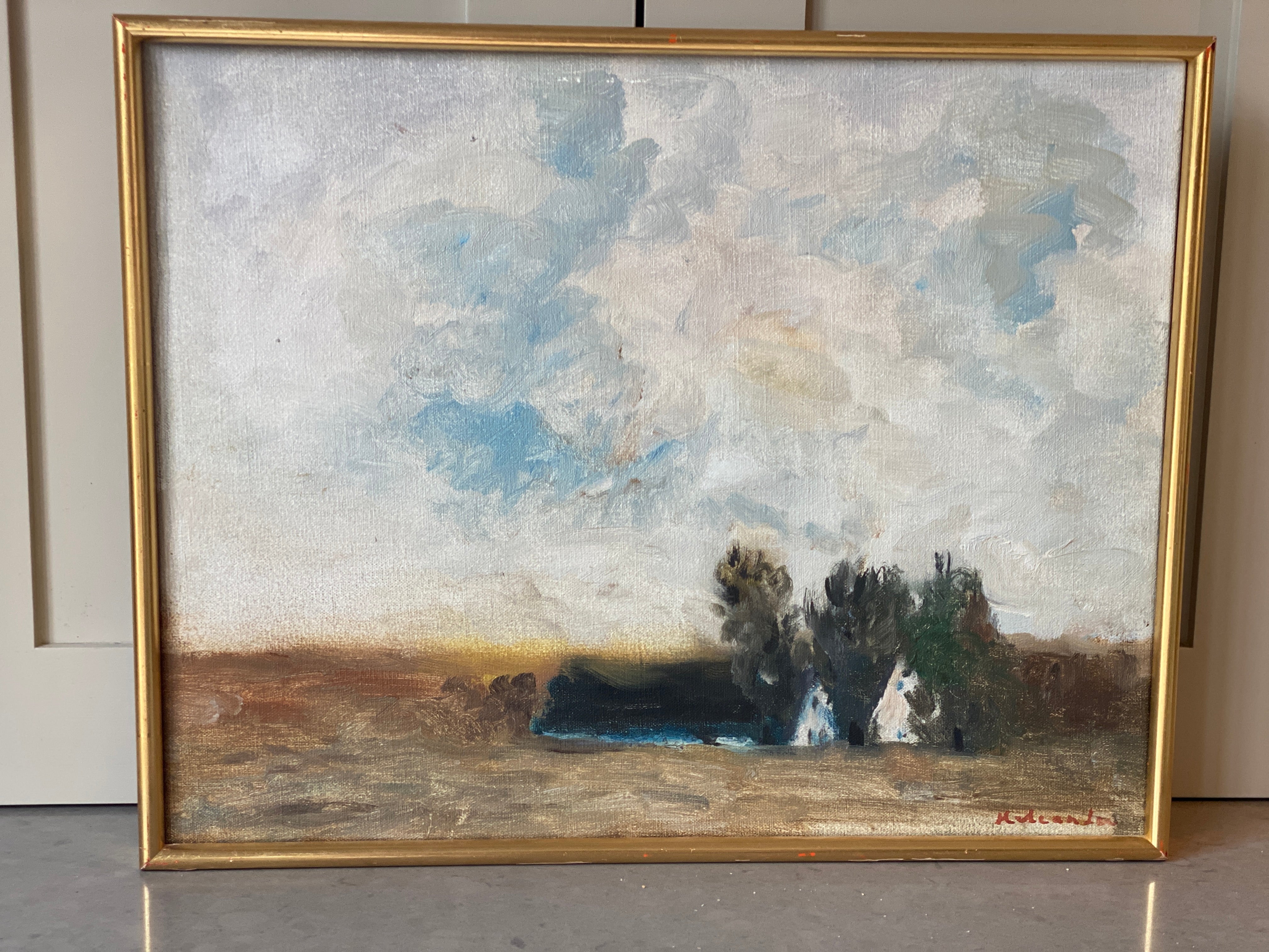 Charming Swedish Oil on Canvas