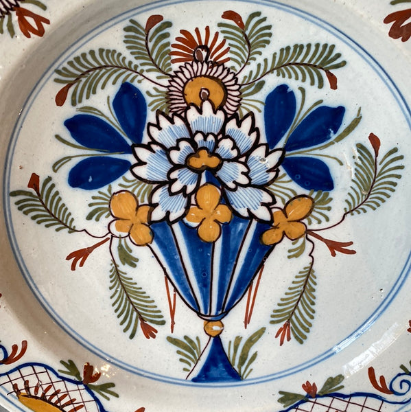 18th Century Polychrome Delft Charger