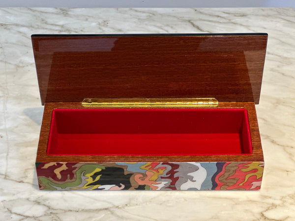 Rectangular Marquetry Box- Rainbow Maps