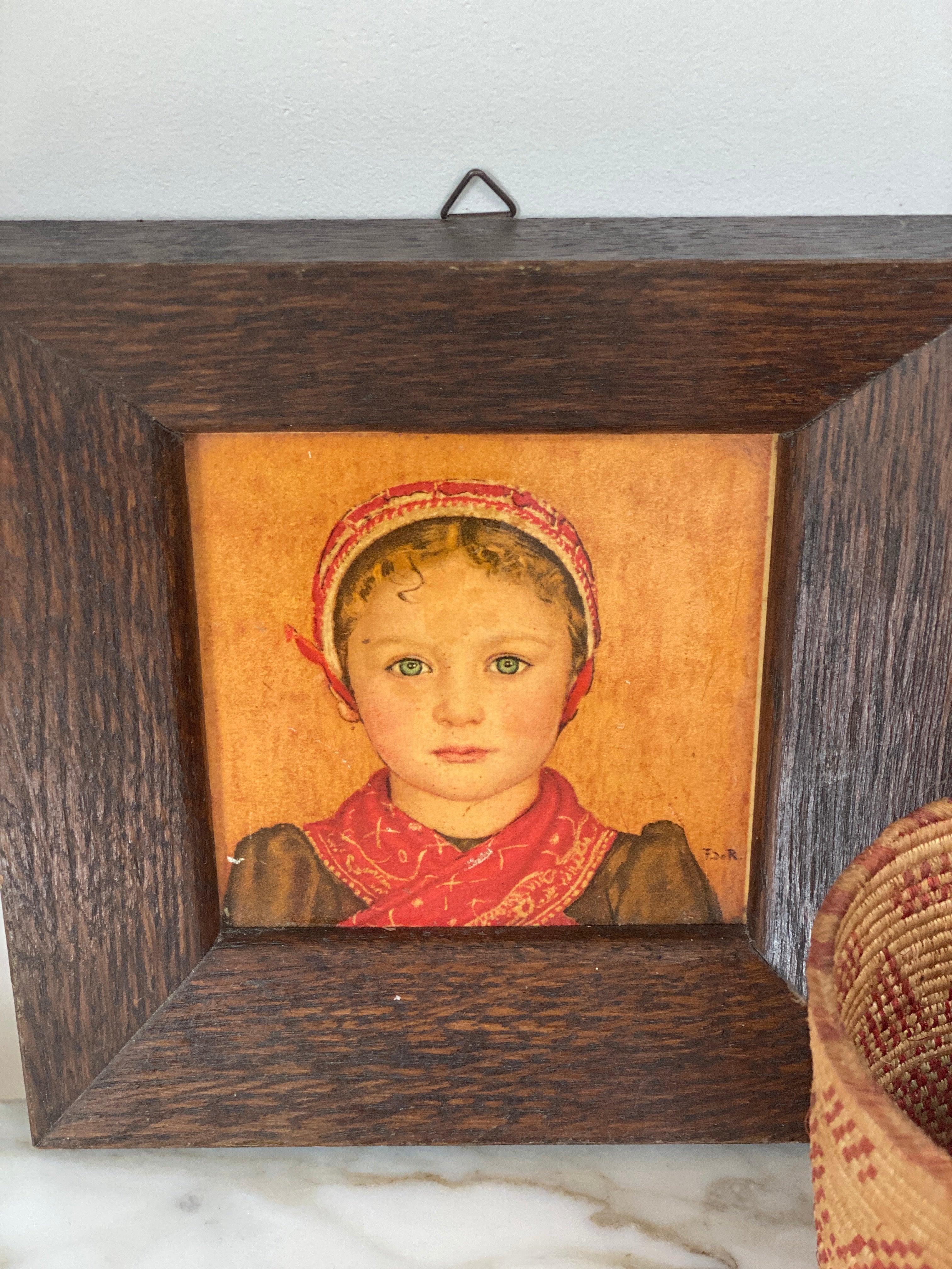 Tiny Oil Painting of Swiss Girl