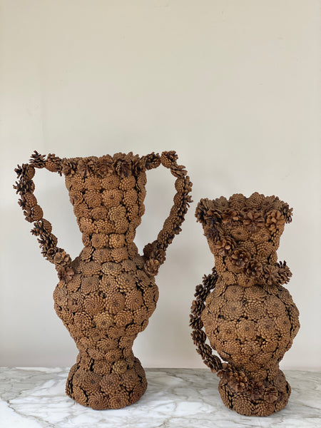 Unusual Set of Folk Art Urns